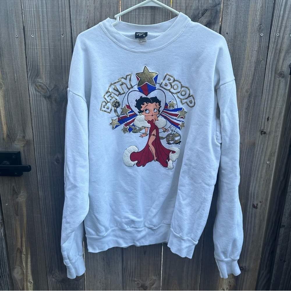Vintage Betty Boop Movie Star Crewneck Sweatshirt 90's Betty Boop Size XL